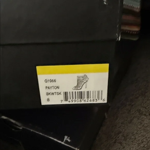 L.A.M.B. Black and Silver Strappy Heels - Picture 4 of 4